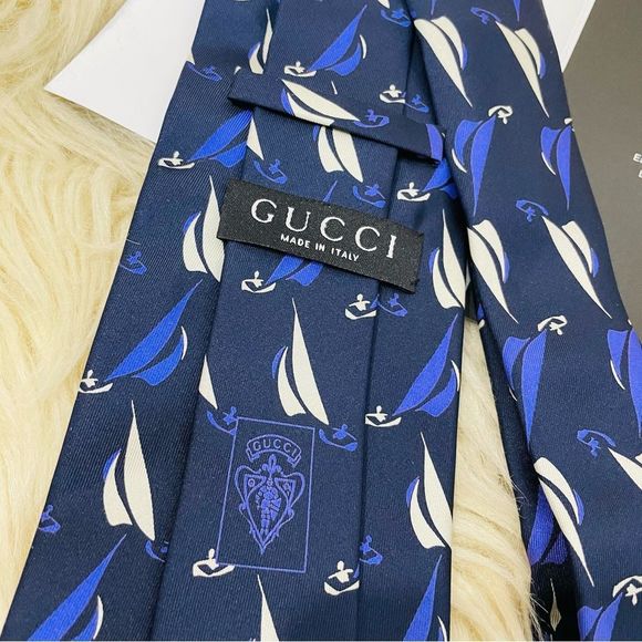 GUCCI sailboat silk tie - Picture 6 of 9